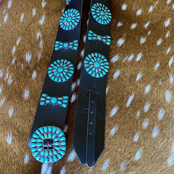 Double D Ranch Accessories - 🛑SOLD🛑Gorgeous Turquoise & Sterling Silver Cluster Belt